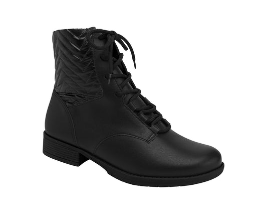 Embody sophistication with the striking allure of the 653004-01 Piccadilly Low Heel Ankle Boot in Soft Black