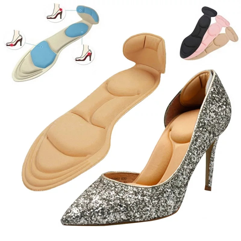 Champagne High-Heel Fashion Insoles for Women: 1 Pair of Comfortable and Breathable Inserts
