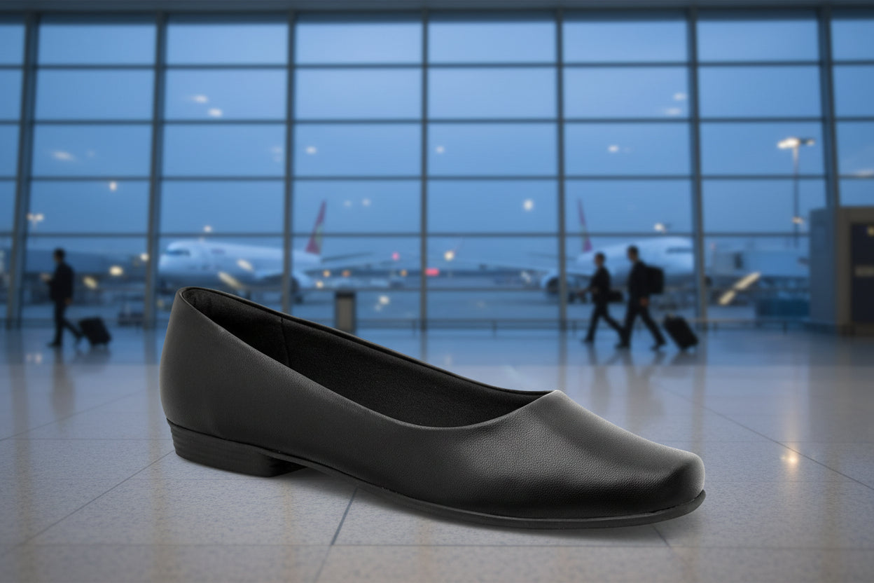 Piccadilly Ref: 250115-1052 Business Court Flat Shoe in Plane Black