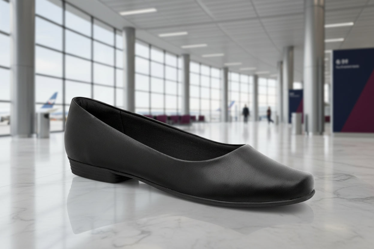 Piccadilly Ref: 250115-1052 Business Court Flat Shoe in Plane Black
