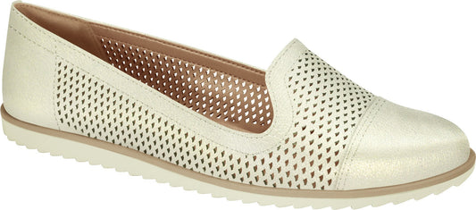 Ramarim 1882202 Women Fashion Comfortable Shoe Moccasin Flat in Metallic Off White